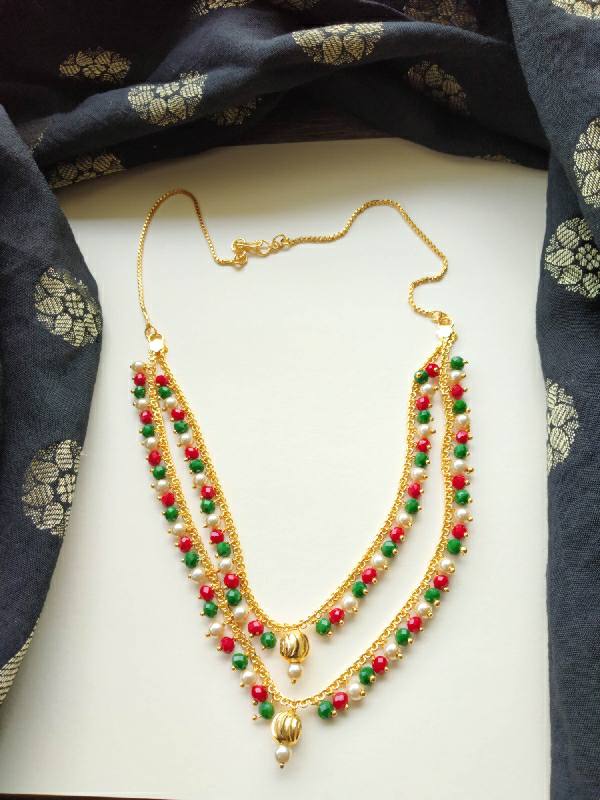 Multicolour Beads Necklace with Elegant Pendant from Mugdha Jewellery Store
