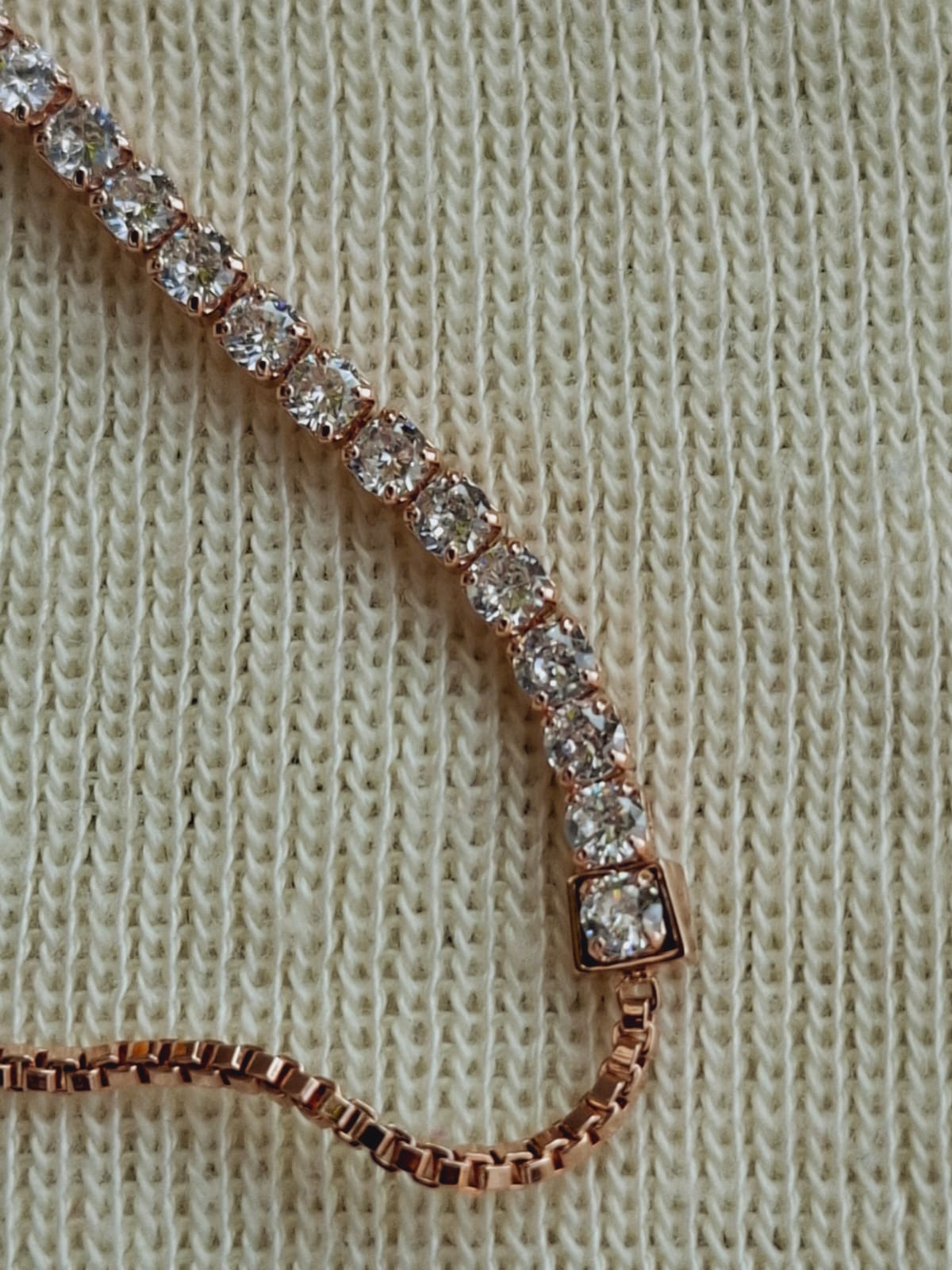 Elegant Rose Gold Bracelet with Sparkling American Diamonds
