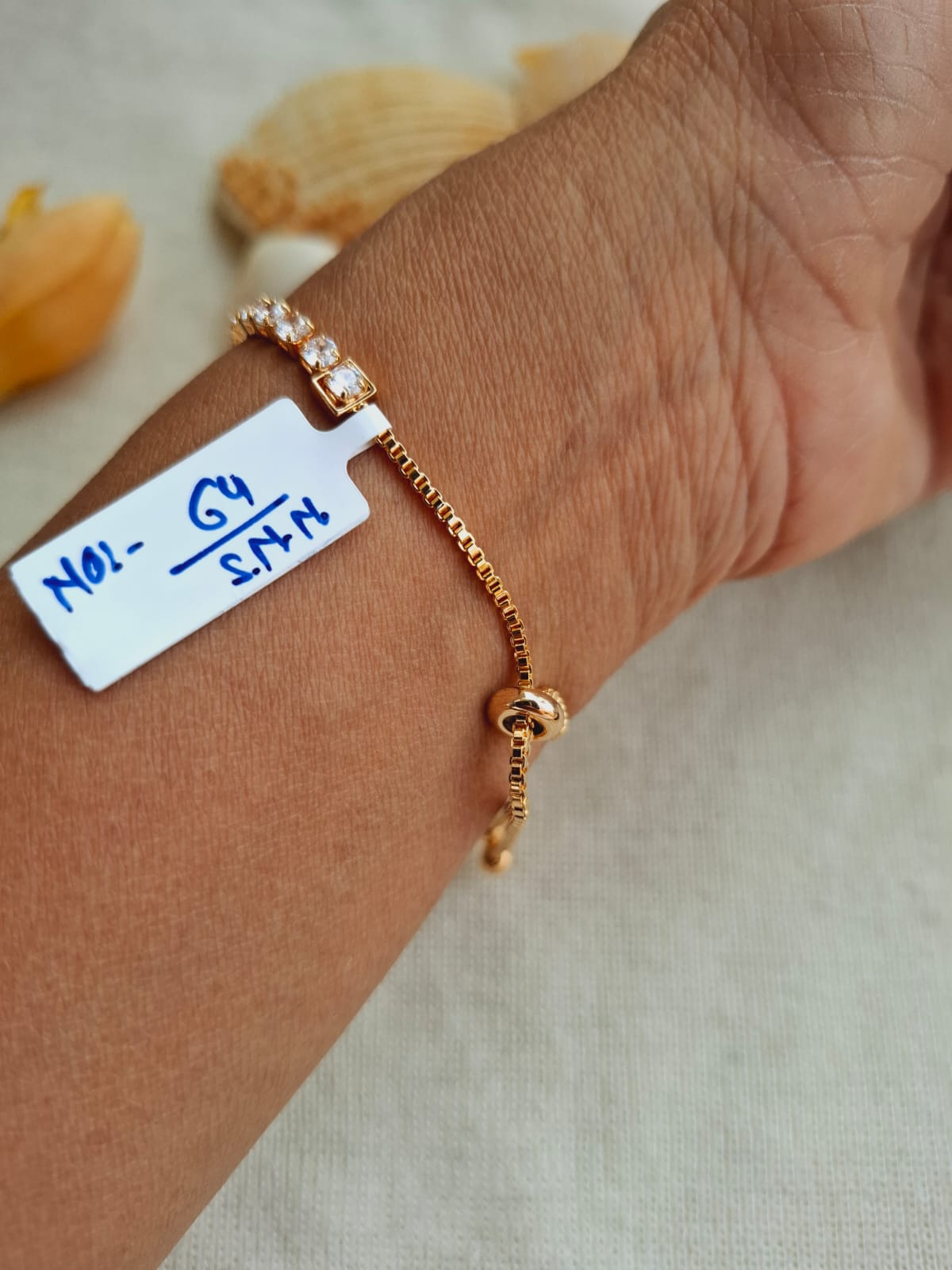 Elegant American Diamond Bracelet with Adjustable Gold-Toned Clasp