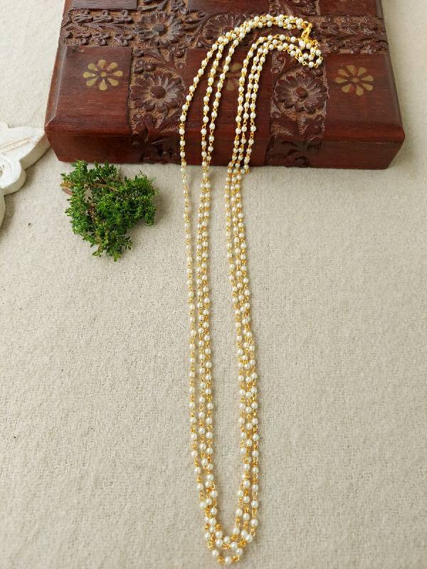 Elegant 3-Strand Pearl Necklace on Antique Jewelry Box