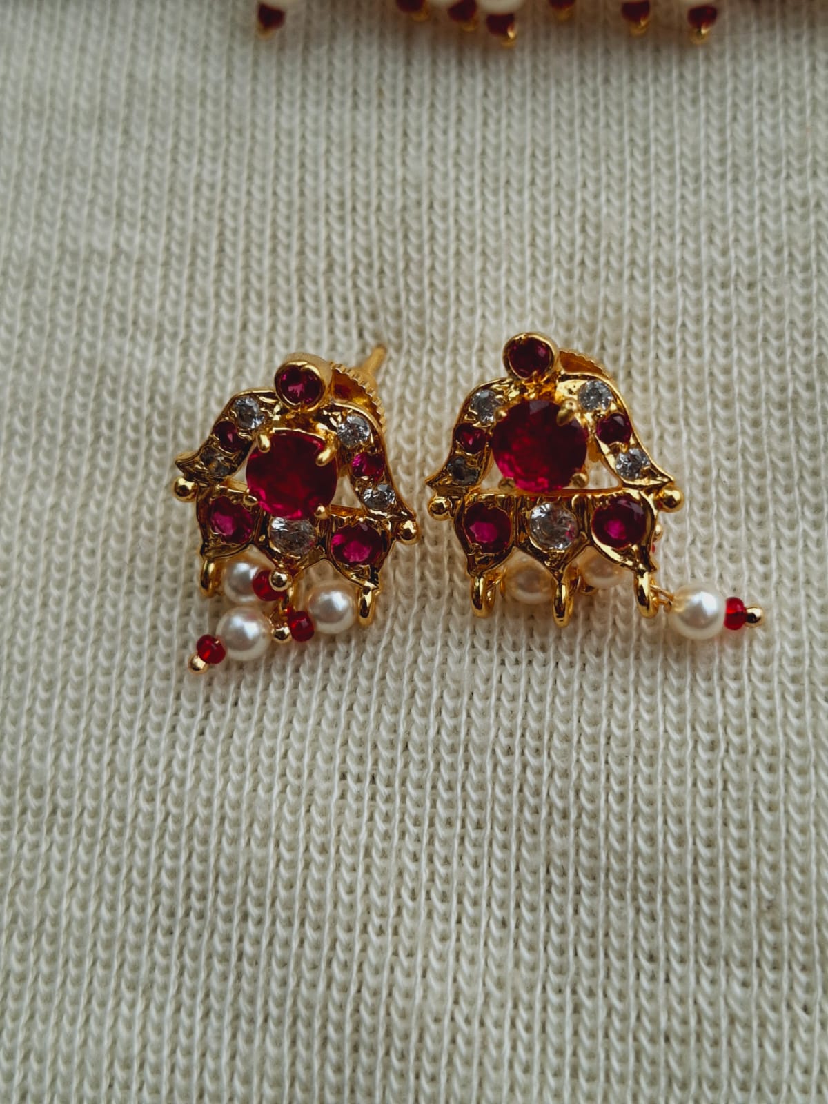 Elegant Ruby and Pearl Encrusted Choker, Mugdha Jewellery Store