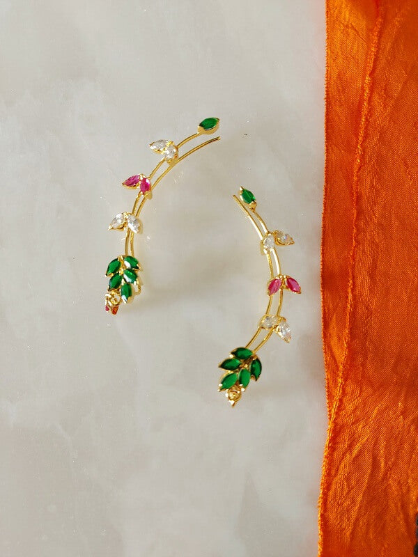 Vibrant Multicoloured Leaf Earrings from Mugdha Jewellery Store