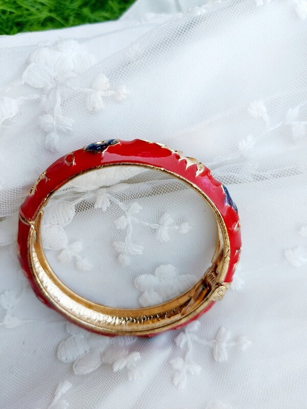 Vibrant Red Christmas Kada - Festive Jewelry Accessory