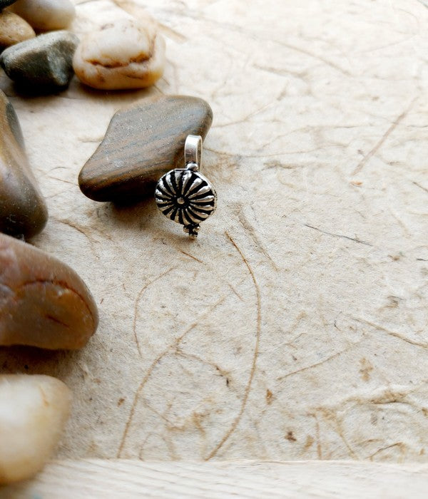 Oxidised Sunflower Nose Pin - Stylish tribal pendant from Mugdha Jewellery Store