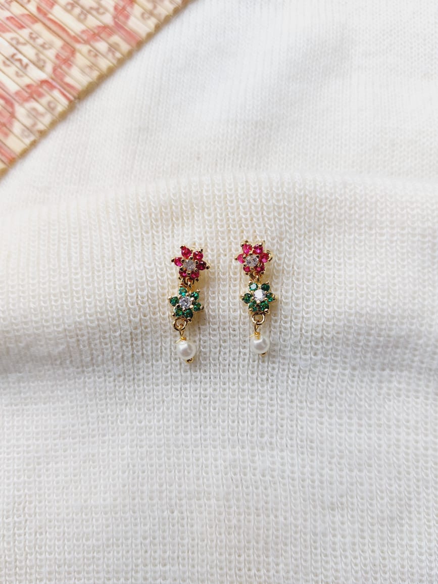 Multicolored Floral Earrings from Mugdha Jewellery Store