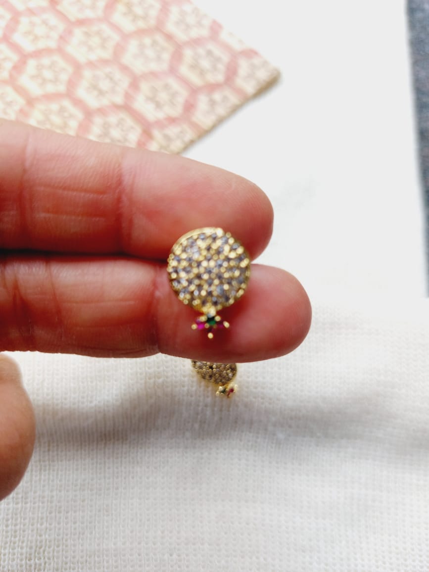 Elegant multicolored stone round earring from Mugdha Jewellery Store