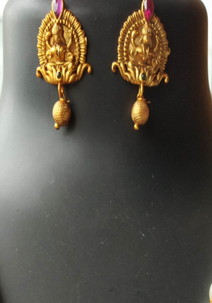 Ornate Golden Goddess Laxmi Temple Jewellery