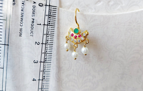 Small Cute Chandrakor Bugdi Cum Earring Multicoloured