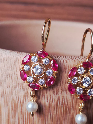 Designer Round Stone Bugdi cum Earrings