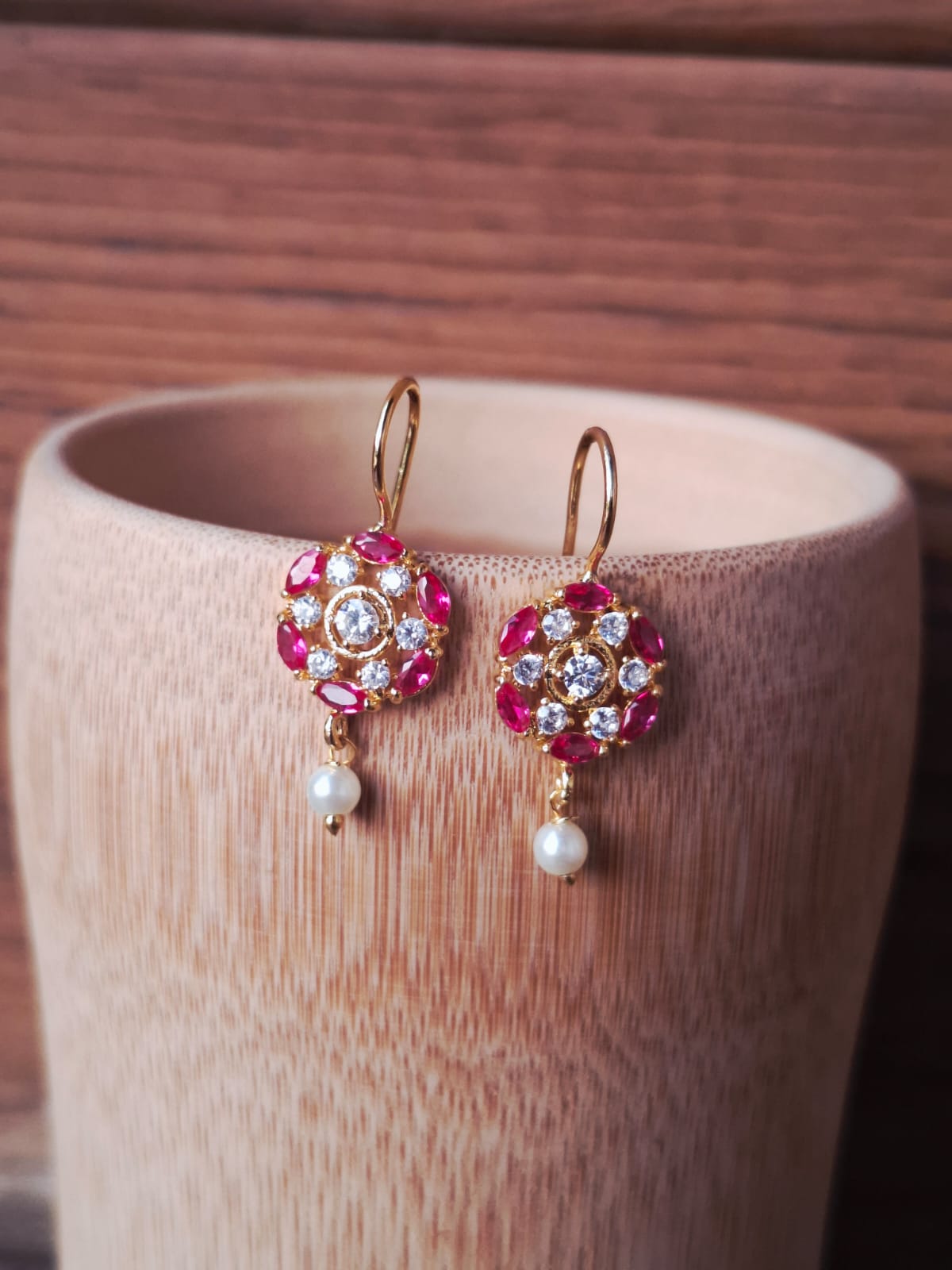 Designer Round Stone Bugdi cum Earrings