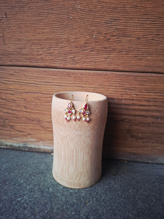 Designer Tanmani Leaf Bugdi cum Earrings