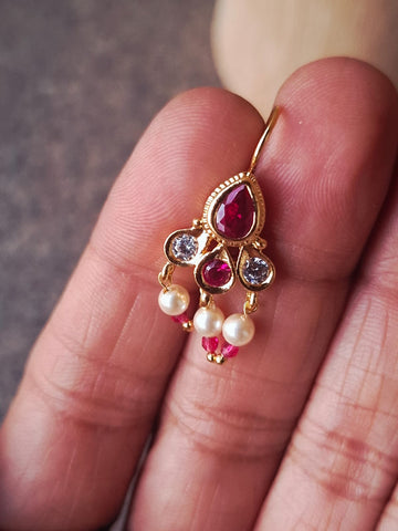 Designer Tanmani Leaf Bugdi cum Earrings