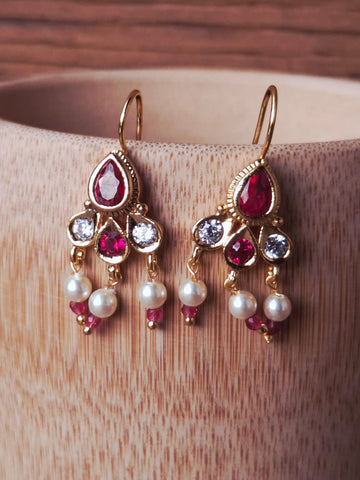 Designer Tanmani Leaf Bugdi cum Earrings