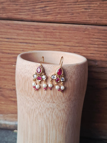 Designer Tanmani Leaf Bugdi cum Earrings