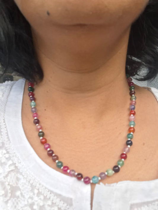 Beautiful Multicoloured Glass Bead Necklace Set