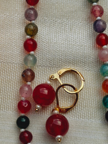 Beautiful Multicoloured Glass Bead Necklace Set