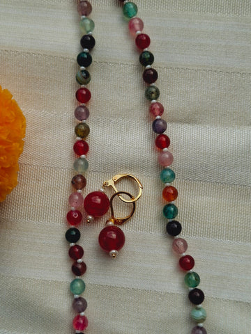 Beautiful Multicoloured Glass Bead Necklace Set