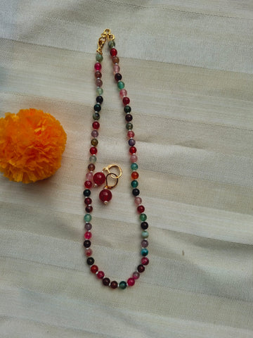 Beautiful Multicoloured Glass Bead Necklace Set