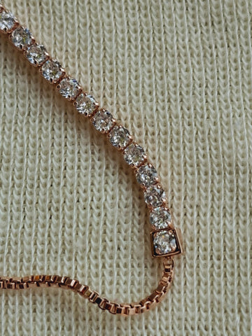 High Quality American Diamond Rose Gold Adjustable Bracelet