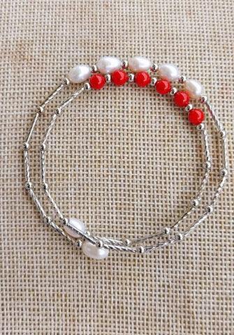 Pearl Coral Designer Bracelet