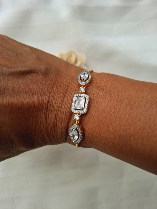 Beautiful Adjustable Golden Square Badam Bracelet