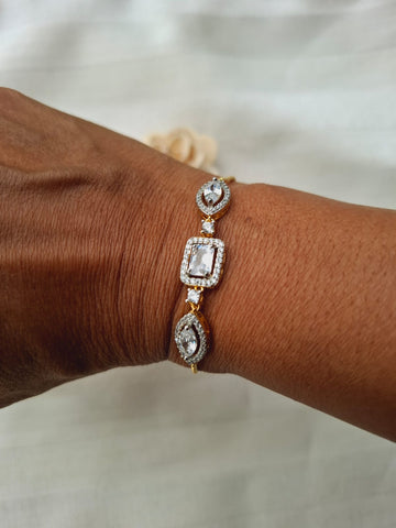 Beautiful Adjustable Golden Square Badam Bracelet