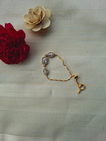 Beautiful Adjustable Golden Square Badam Bracelet