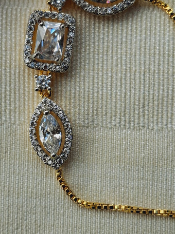 Beautiful Adjustable Golden Square Badam Bracelet