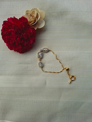 Beautiful Adjustable Golden Square Badam Bracelet