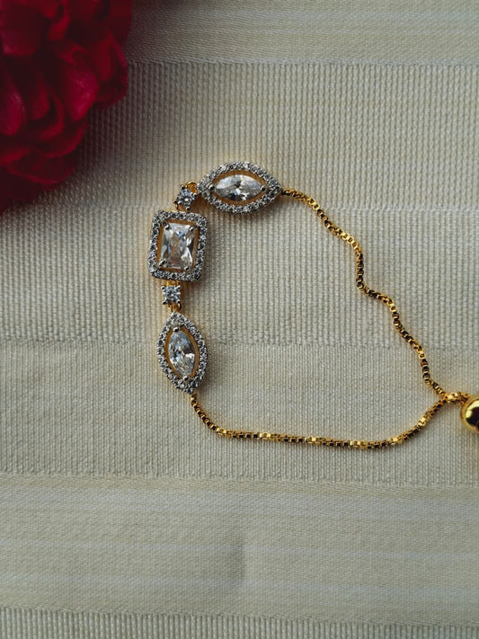 Beautiful Adjustable Golden Square Badam Bracelet