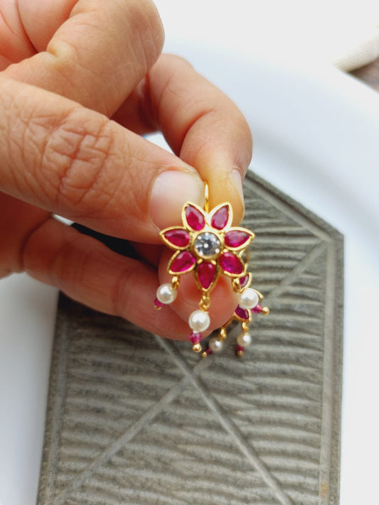 Designer Star Flower Bugdi cum Earring
