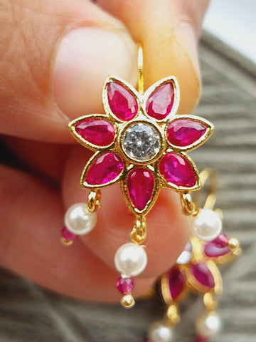 Designer Star Flower Bugdi cum Earring