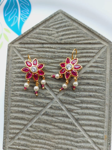Designer Star Flower Bugdi cum Earring