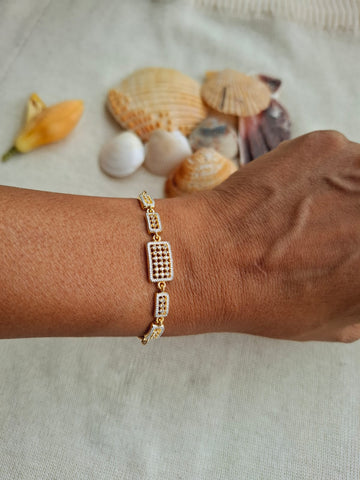 Beautiful Adjustable Square American Diamond Bracelet