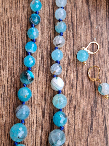 Premium Quality Natural Stone Necklace Blue