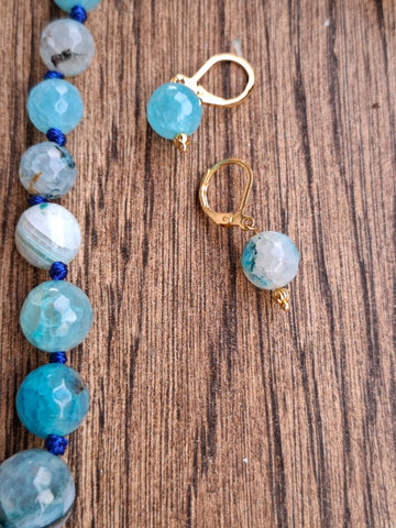 Premium Quality Natural Stone Necklace Blue