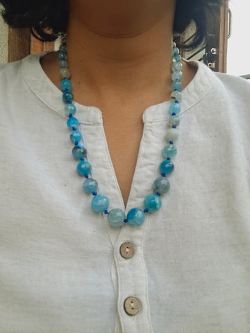 Premium Quality Natural Stone Necklace Blue