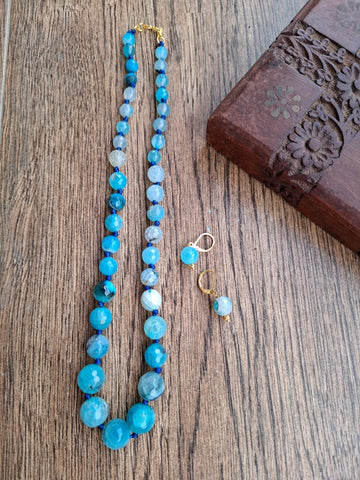 Premium Quality Natural Stone Necklace Blue