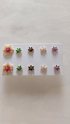 Star Flower Changeable Earrings 5 in 1
