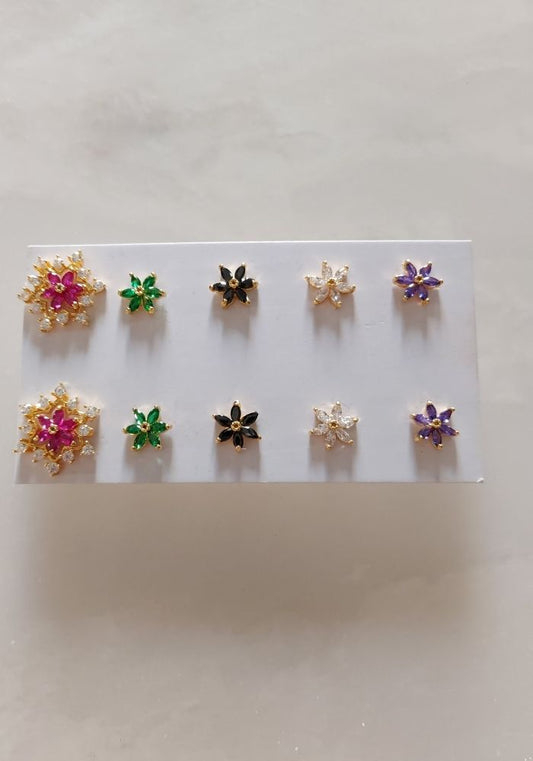 Star Flower Changeable Earrings 5 in 1