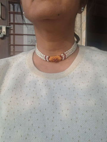 Rice Pearls Geru Designer Chocker