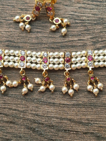 11 Patti Dark Pink Straight Patti Chinchpeti