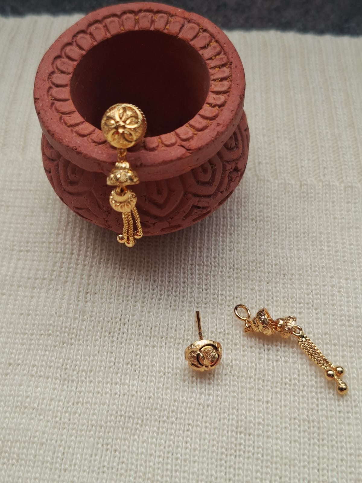 Classic Traditional Two in One Golden Danglers