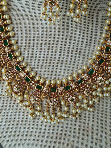 Rani Laxmibai Designer Necklace Multicoloured