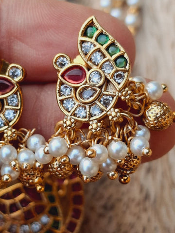 Basra Pearls Designer Peacock Pendant Set