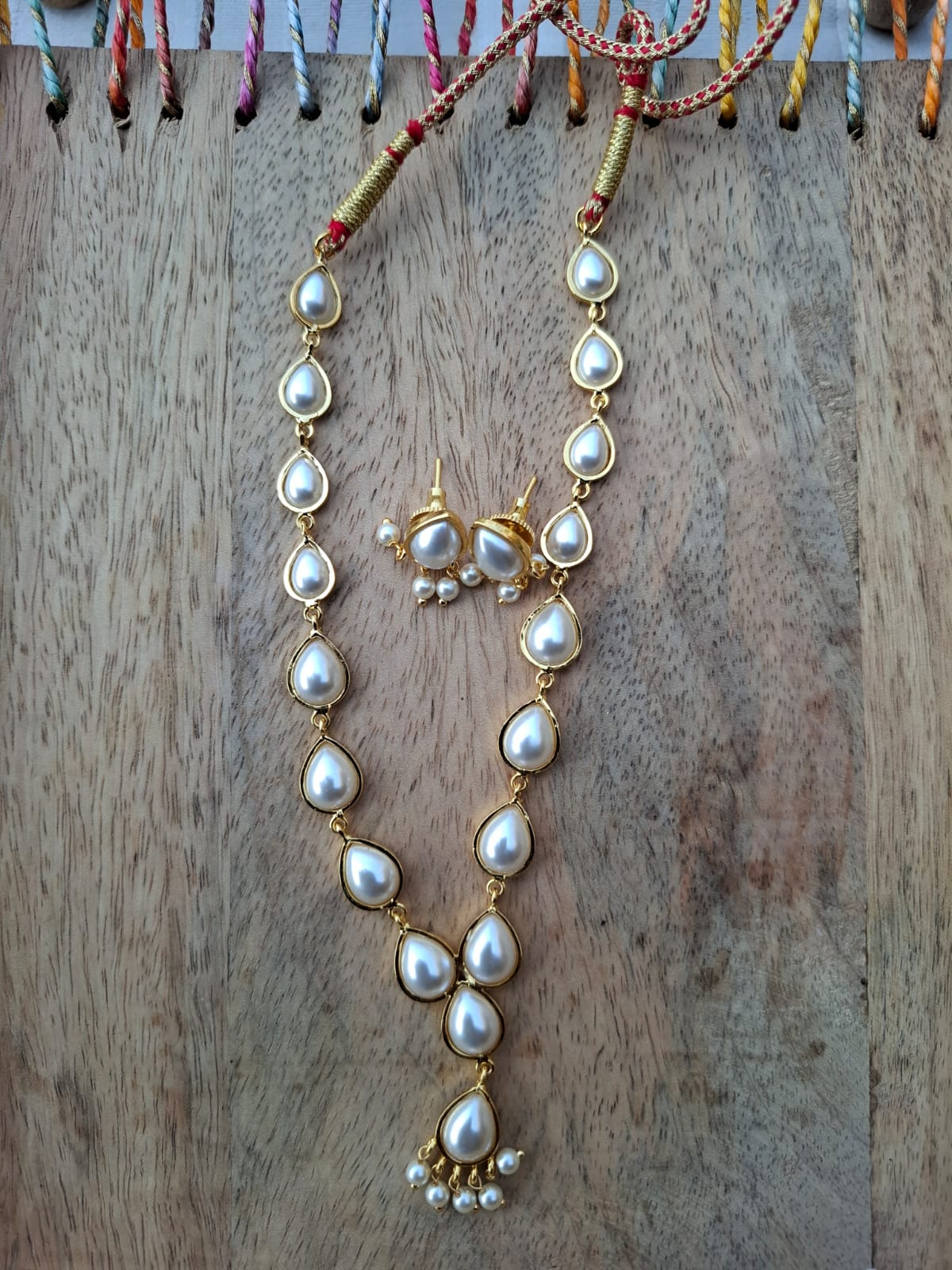 Half Pearl Leaf Shape Necklace