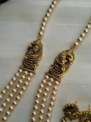 Designer Rajwadi Set with Superior Swaroski Pearls