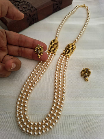 Designer Rajwadi Set with Superior Swaroski Pearls