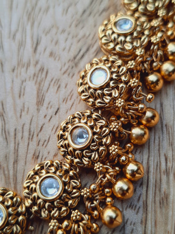 Exquisite Royal Golden Kundan Necklace