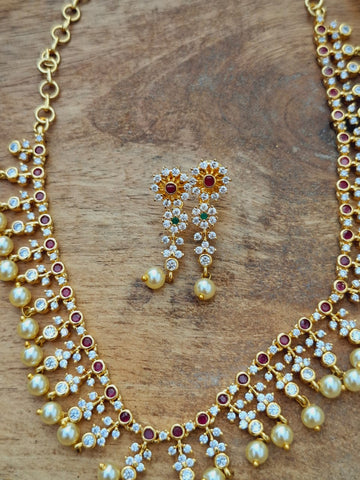 Classic American Diamond Designer Necklace